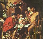 Jacob Jordaens Satyr at the Peasant's House Spain oil painting reproduction